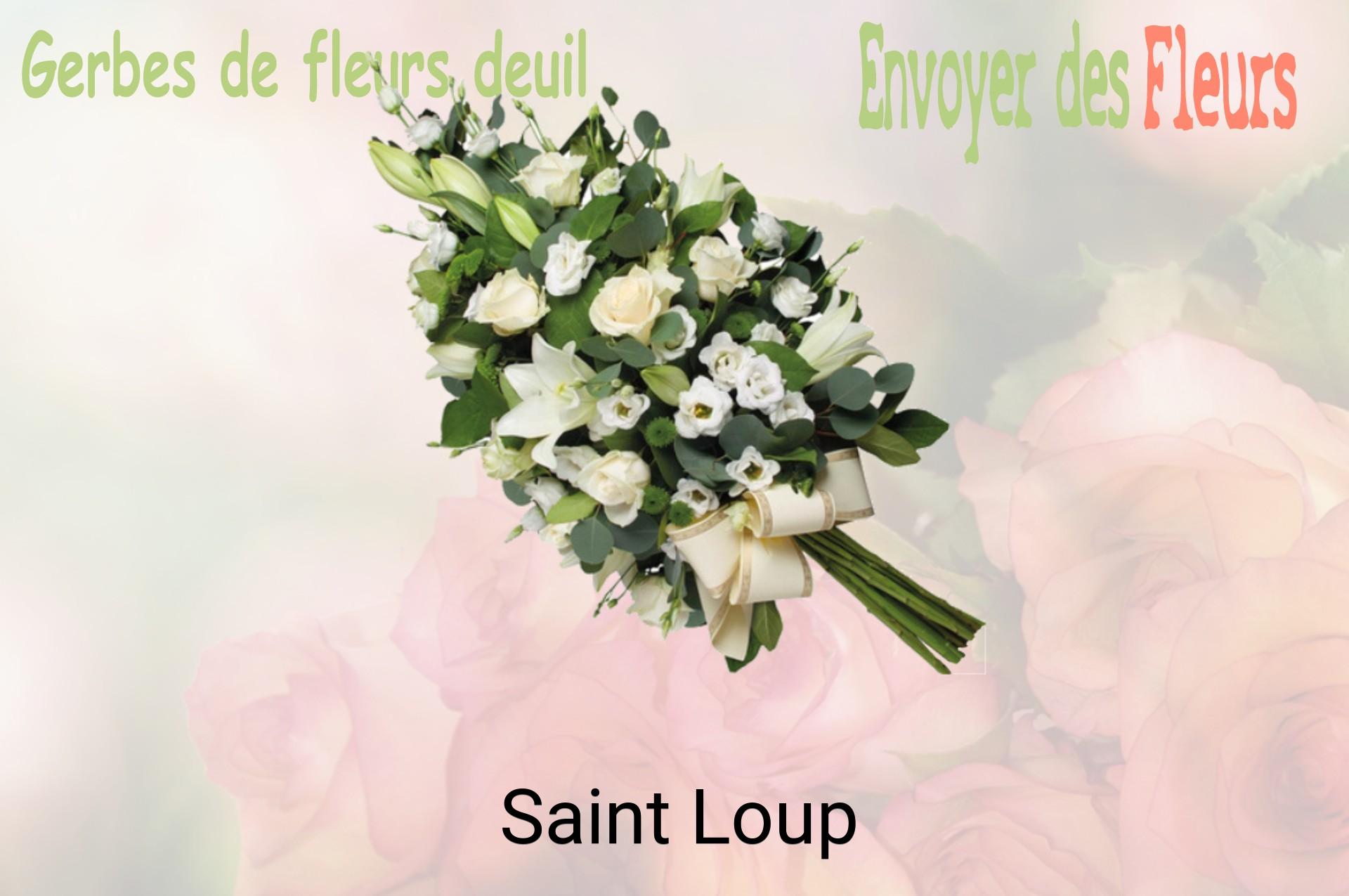 Gerbe de fleurs de deuil livrée à Saint-Loup